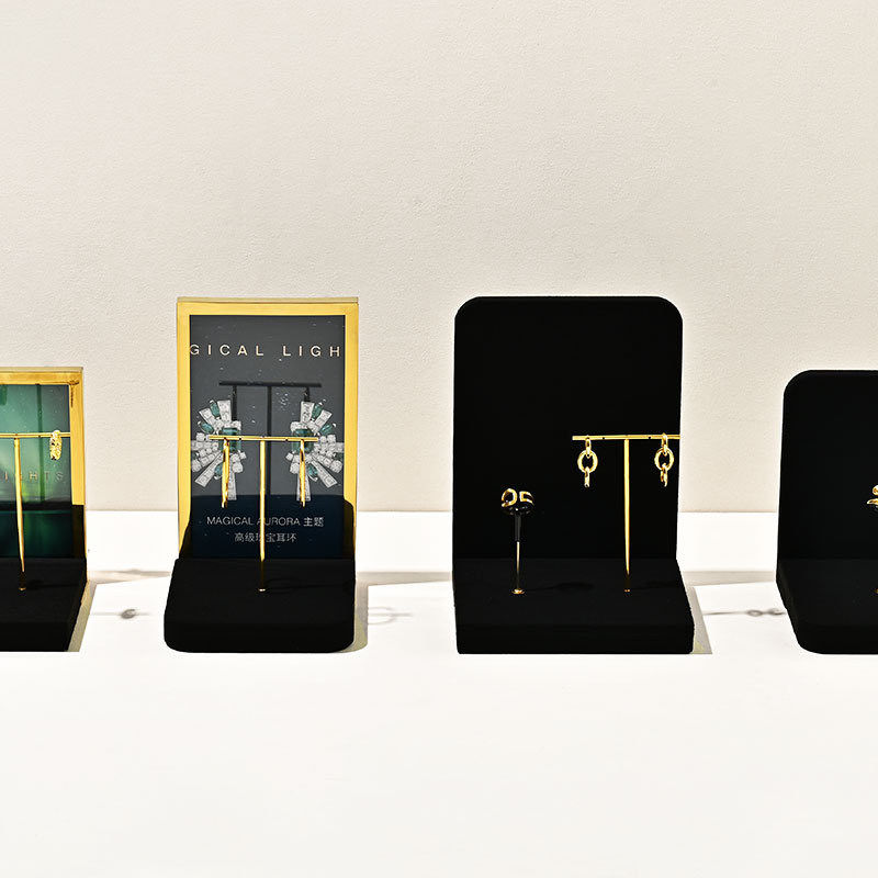 TT498 Custom Metal Counter Display Stand Handmade jewelry T Bar Earring Display Holder for Jewelry Organization