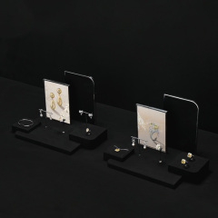 TT442 Exclusive high-end jewelry rack with black microfiber rings earrings necklaces counter display tray