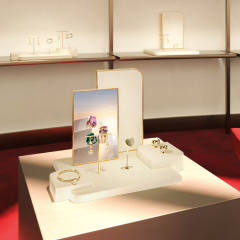 TT441 Light luxury microfiber jewelry tray ring earring necklace tray counter display rack