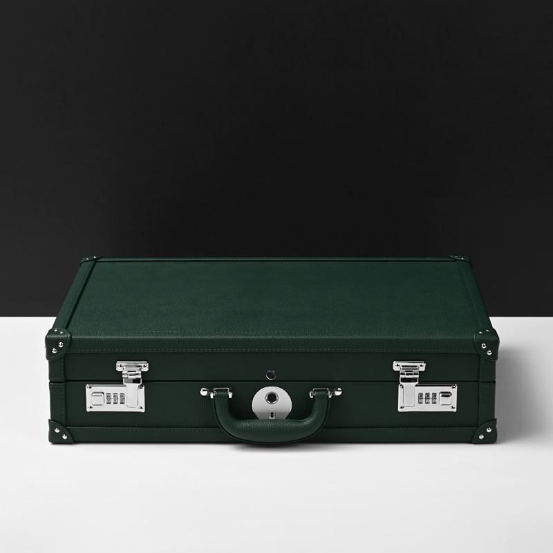 X069 Sustainable 28 Slot Green Watch Box Organizer Storage Luxury Watch Case Box with Fingerprint Lock