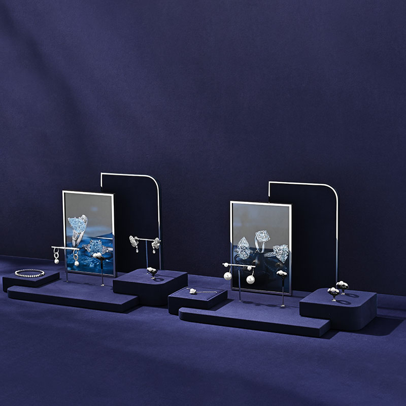 TT443 Microfiber Metal Jewelry Stand Display Necklace Holder T-bar