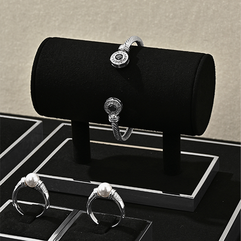 TT440 Light luxury jewelry display rack silver glossy metal ring necklace bracelet jewelry display props