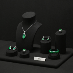 TT154 New black microfiber high end jewelry Display sets for ring necklace Jewelry Window display