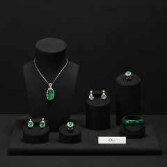 TT154 New black microfiber high end jewelry Display sets for ring necklace Jewelry Window display