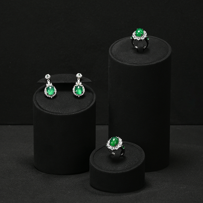 TT154 New black microfiber high end jewelry Display sets for ring necklace Jewelry Window display