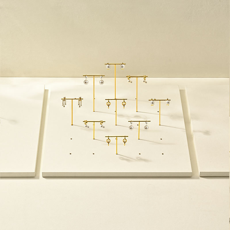 TT492 Advanced Jewelry Display Props Gold Metal Frame Earrings Earrings Rings Watch Display Stand