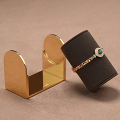 TT104 High End Jewelry Metal Display Stand Earrings Rings Necklaces Jadeite Jewelry Brown Microfiber Display Props