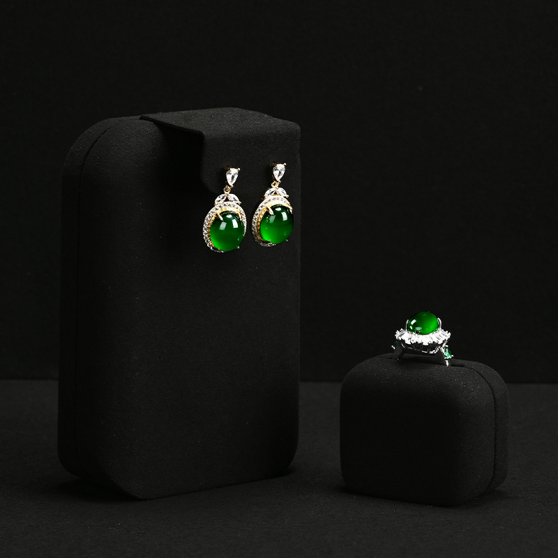 TT083 Jewelry Display Stand High end Jade Jewelry Black Microfiber Counter Jewelry Display Set