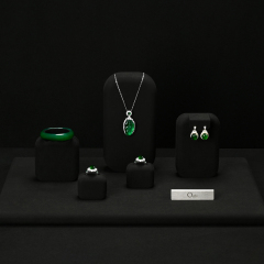TT083 Jewelry Display Stand High end Jade Jewelry Black Microfiber Counter Jewelry Display Set