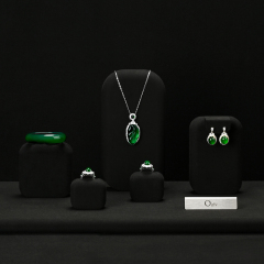 TT083 Jewelry Display Stand High end Jade Jewelry Black Microfiber Counter Jewelry Display Set