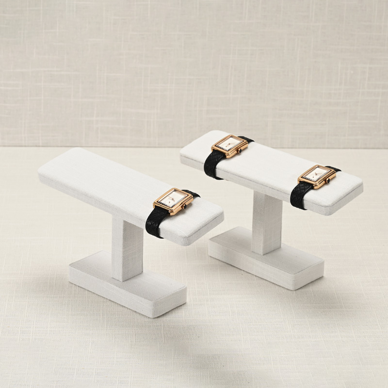 J011 Beige Microfiber Jewelry Display Props Bracelets Watches Counter Displays Jewelry Display Racks