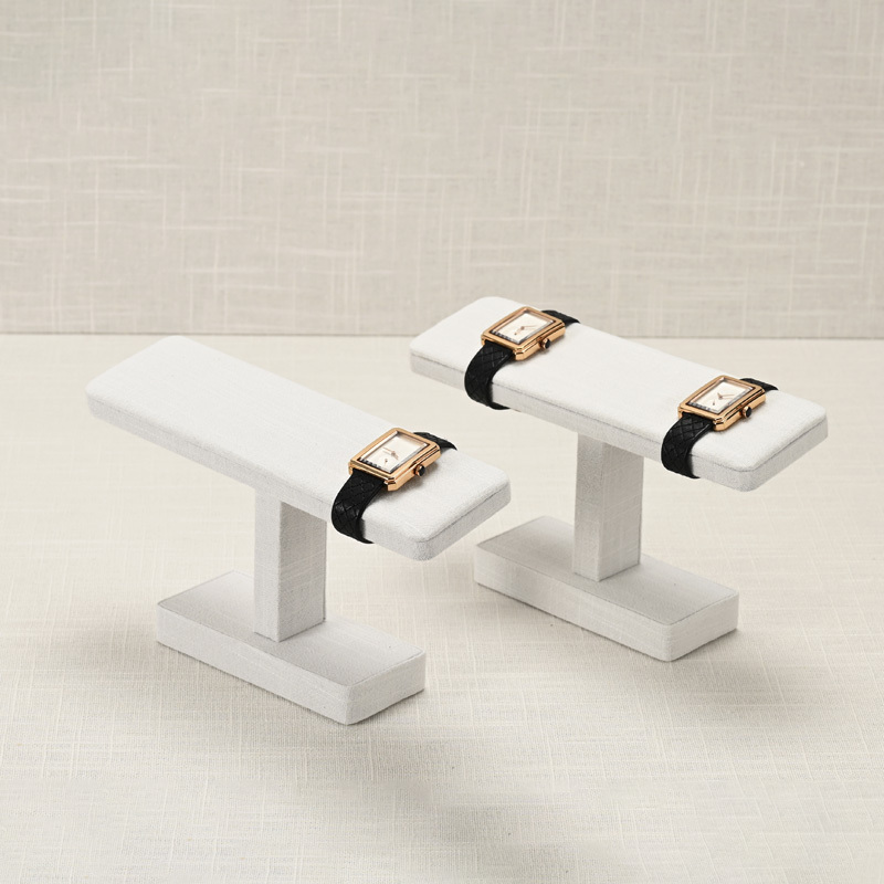 J011 Beige Microfiber Jewelry Display Props Bracelets Watches Counter Displays Jewelry Display Racks