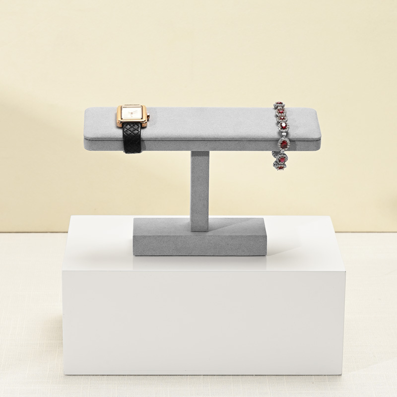 J011 Beige Microfiber Jewelry Display Props Bracelets Watches Counter Displays Jewelry Display Racks