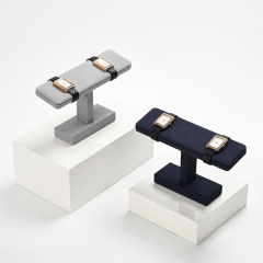 J011 Beige Microfiber Jewelry Display Props Bracelets Watches Counter Displays Jewelry Display Racks