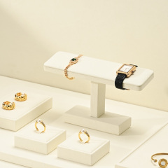 J011 Beige Microfiber Jewelry Display Props Bracelets Watches Counter Displays Jewelry Display Racks