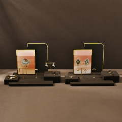 TT444 Fashion Design Earrings Display Metal T-bar Gold Jewelry Stand With Microfiber Base