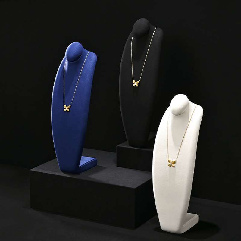 RX086 Microfiber Necklace Bust Display Multi-Color Microfiber Jewelry Bust Necklaces Window Display Jewelry Display Mannequin