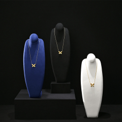 RX086 Microfiber Necklace Bust Display Multi-Color Microfiber Jewelry Bust Necklaces Window Display Jewelry Display Mannequin