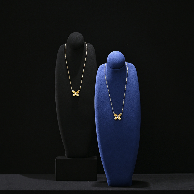 RX086 Microfiber Necklace Bust Display Multi-Color Microfiber Jewelry Bust Necklaces Window Display Jewelry Display Mannequin
