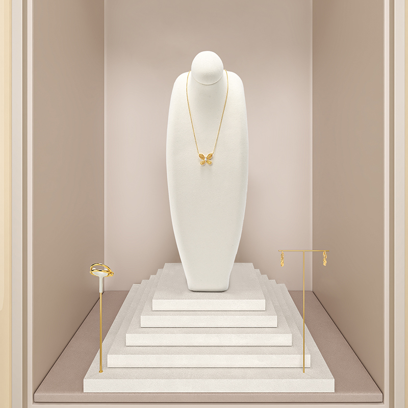 RX086 Microfiber Necklace Bust Display Multi-Color Microfiber Jewelry Bust Necklaces Window Display Jewelry Display Mannequin