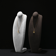 RX086 Microfiber Necklace Bust Display Multi-Color Microfiber Jewelry Bust Necklaces Window Display Jewelry Display Mannequin