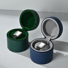 B017 Luxury Leather Box Microfiber Inside Zipper Wholesale Jewelry Custom Logo Watch Box Luxury Watch Bag