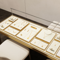 TT409 Original Jewelry Display Rack Silver Glossy Metal Ring Necklace Bracelet Jewelry Display Props