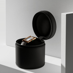 B017 Luxury Leather Box Microfiber Inside Zipper Wholesale Jewelry Custom Logo Watch Box Luxury Watch Bag