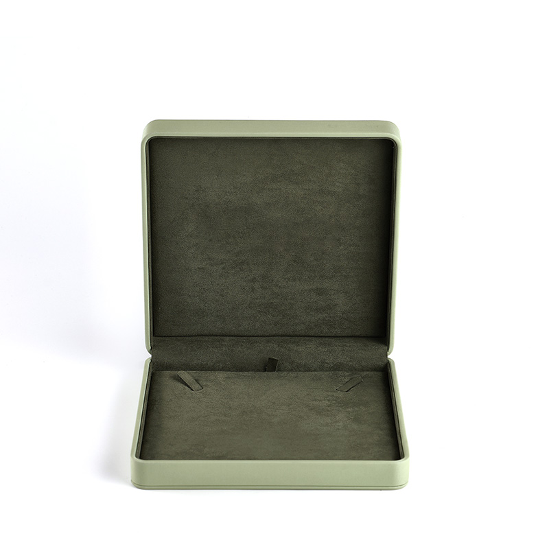 Green Pu Leather Microfiber Pendant Ring Earrings Jewelry Box Inlay Jewelry Packaging Gift Paper Box