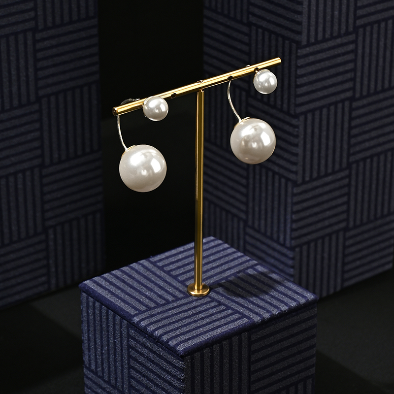 TT447 Metal T-bar Gold Jewelry Display Set Ring Earring Pendant Stand