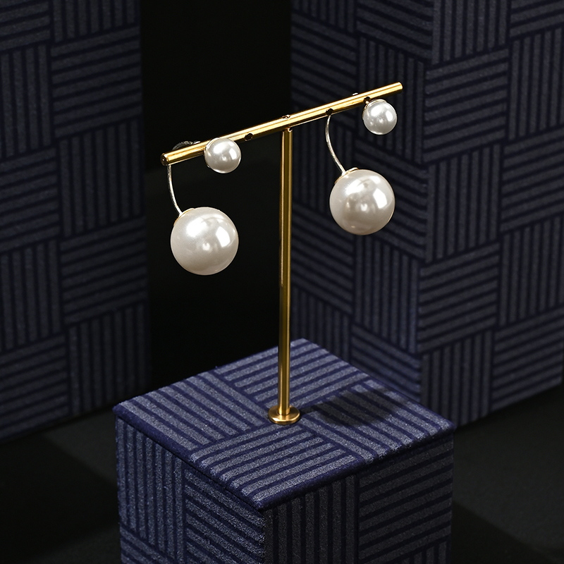 TT447 Metal T-bar Gold Jewelry Display Set Ring Earring Pendant Stand