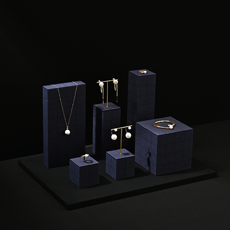 TT447 Metal T-bar Gold Jewelry Display Set Ring Earring Pendant Stand