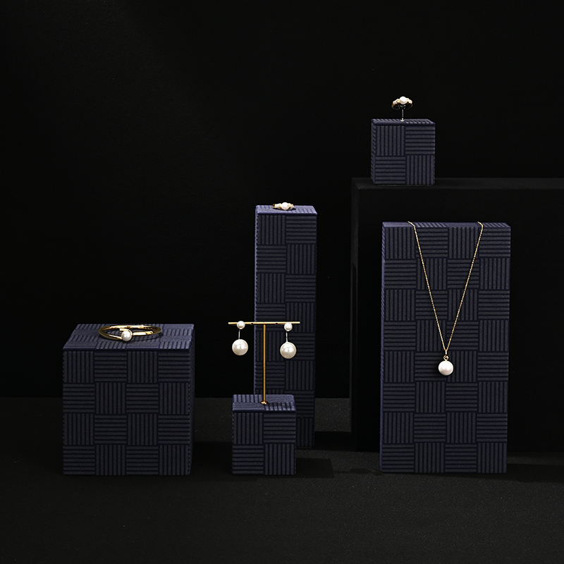 TT447 Metal T-bar Gold Jewelry Display Set Ring Earring Pendant Stand