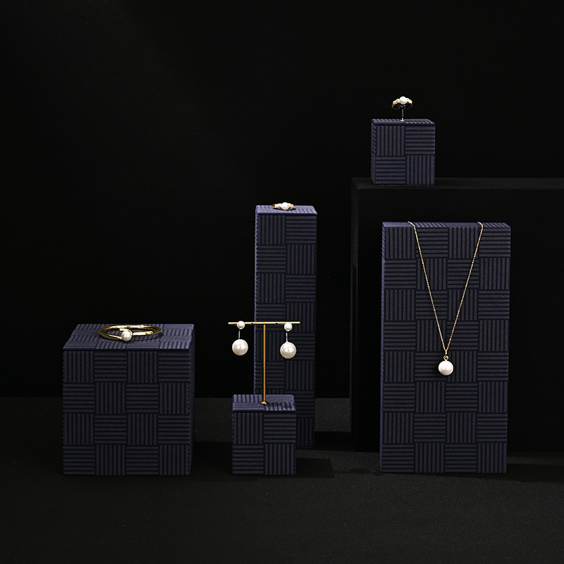 TT447 Metal T-bar Gold Jewelry Display Set Ring Earring Pendant Stand