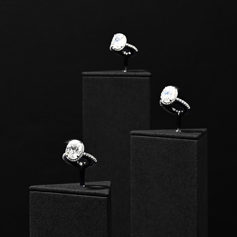 TT449 Ring Display Stand Ring Holder Exhibitor Jewellery Display Black