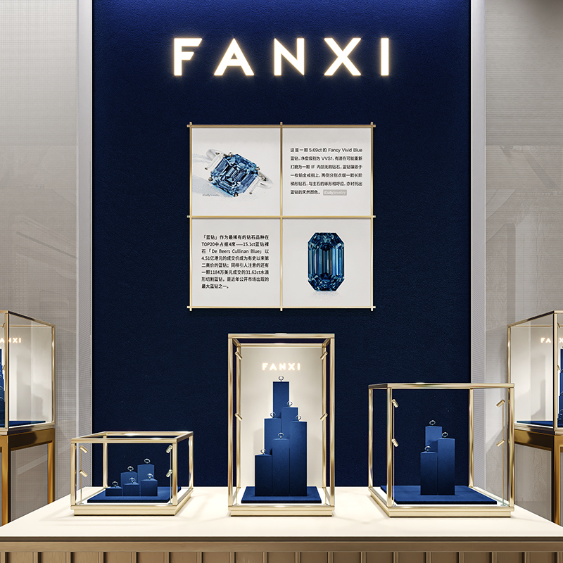 TT452 Blue Ring Display Window Jewellery Display Props Luxury Bracelet Jewelry Display Stand