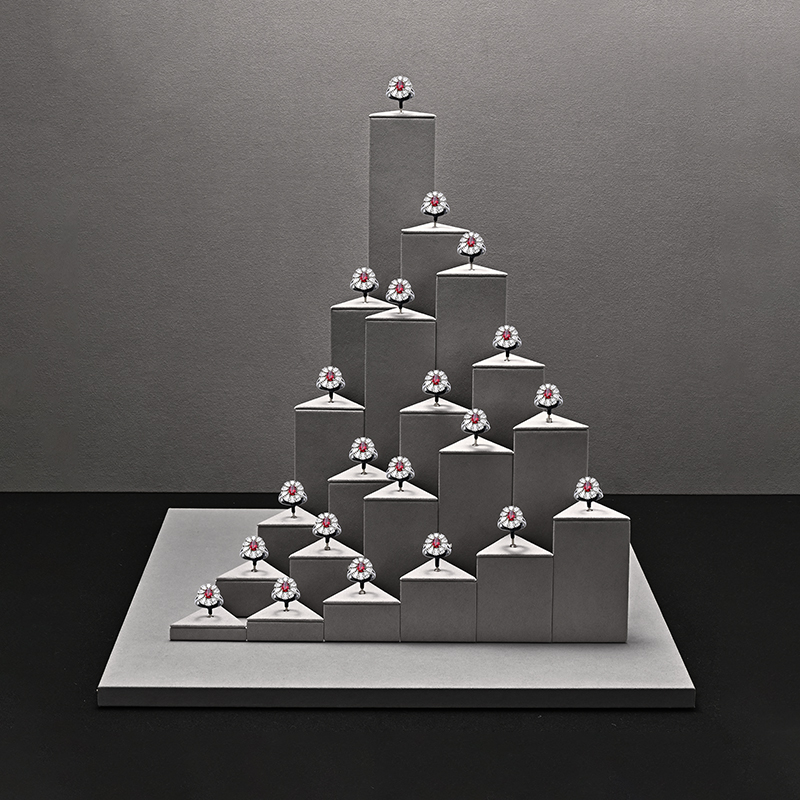 TT451 Grey Ring Display Window Jewellery Display Props Luxury Bracelet Jewelry Display Stand