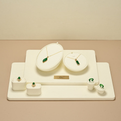 TT244 Beige Jewelry Display Props Set Jewelry Rack Pendant Bracelet Ring Holder Jewelry Tray