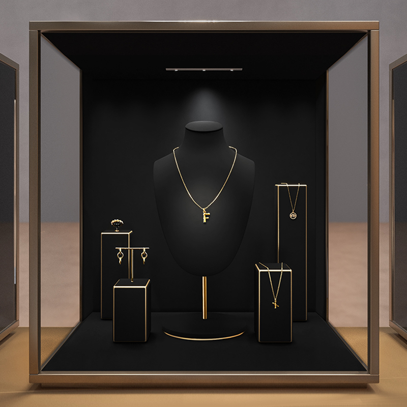 TT477 High End Jewelry Display Stand Microfiber Ring Earring Necklace Display Props Showcase Display Stand