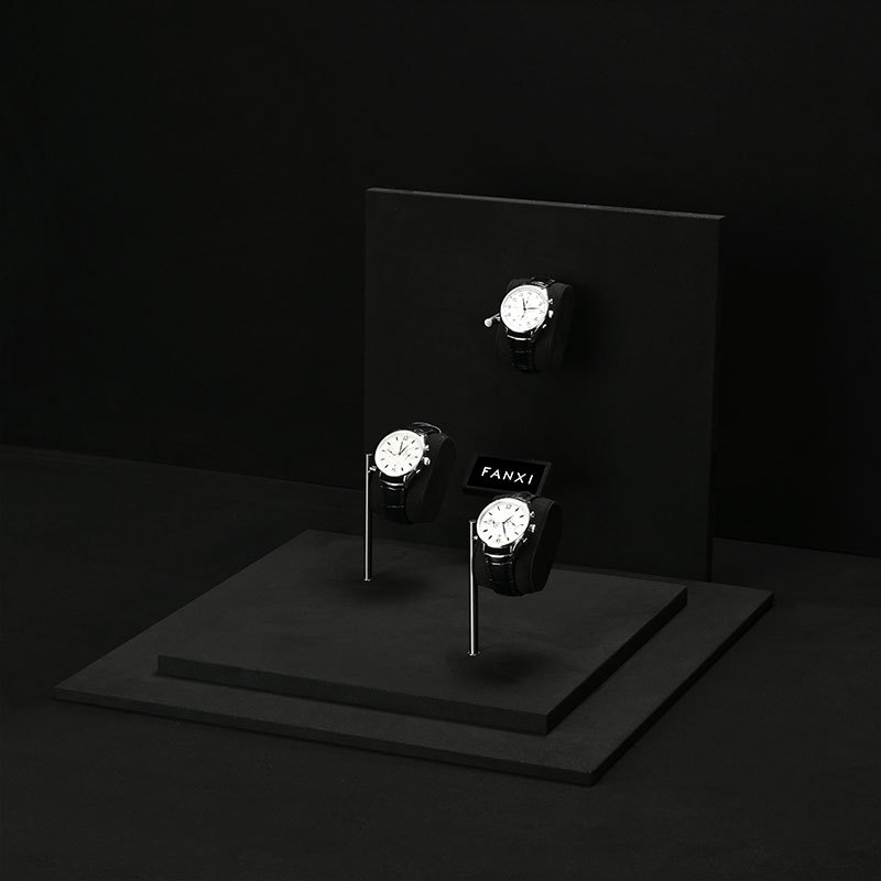 TT377 Hot Selling Watch Combination Set Display Stand Counter Showcase Metal Watch Microfiber Display Watch Display Props