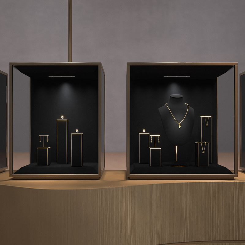 TT477 High End Jewelry Display Stand Microfiber Ring Earring Necklace Display Props Showcase Display Stand