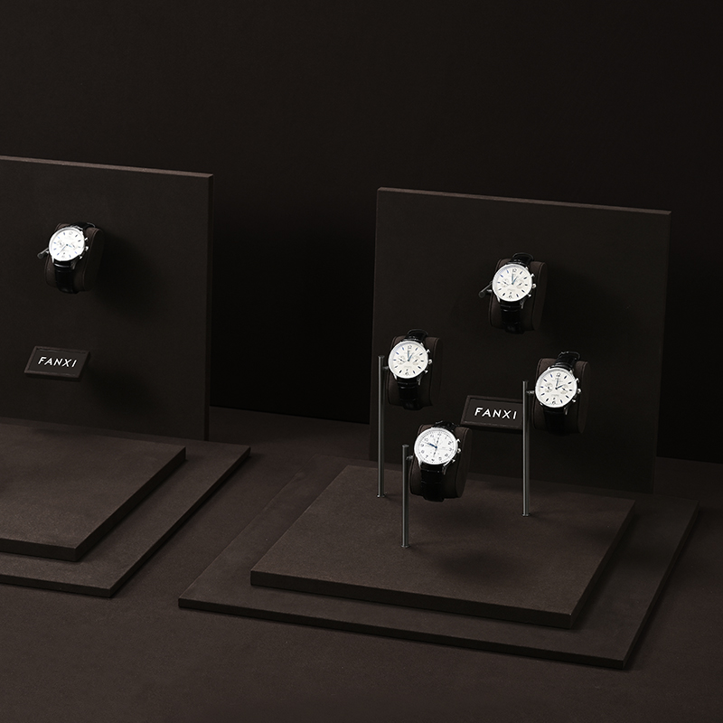 TT378 Hot Selling Watch Combination Set Display Stand Counter Showcase Metal Watch Microfiber Display Watch Display Props