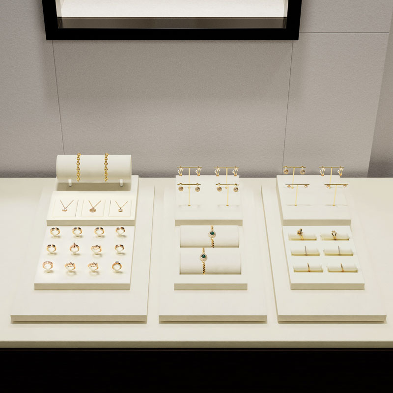 TT399 Original custom DIY necklace ring earring jewelry display stand light luxury microfiber jewelry display set