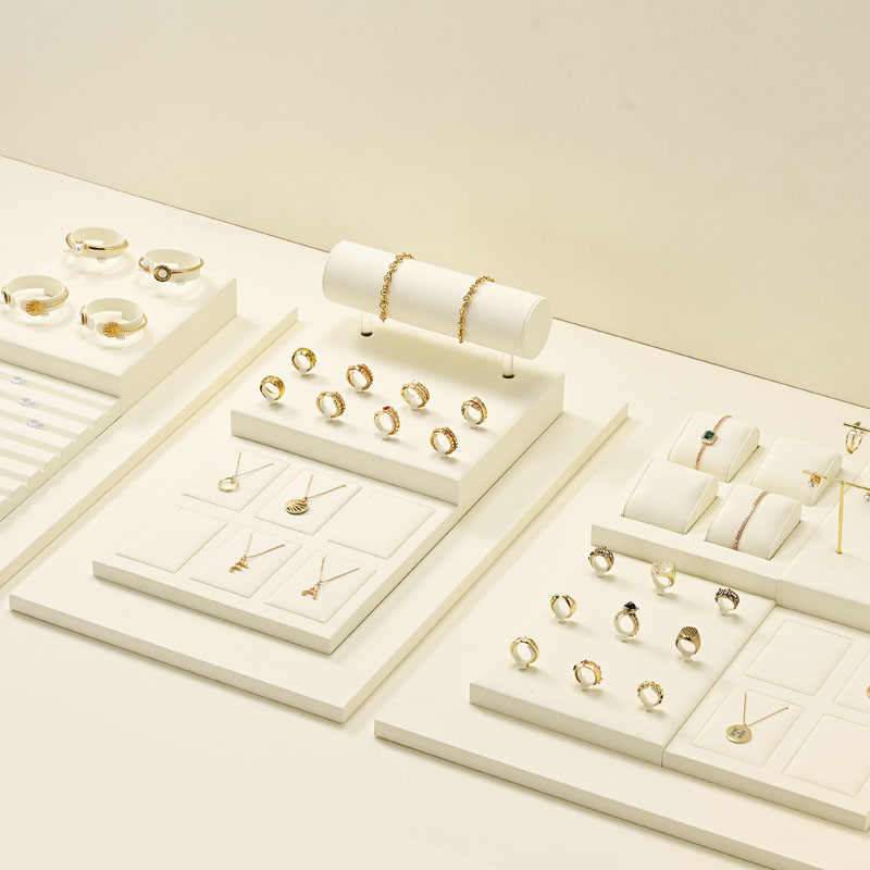 TT399 Original custom DIY necklace ring earring jewelry display stand light luxury microfiber jewelry display set