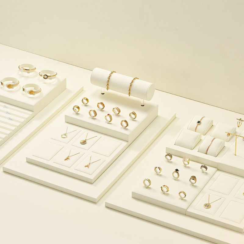 TT399 Original custom DIY necklace ring earring jewelry display stand light luxury microfiber jewelry display set