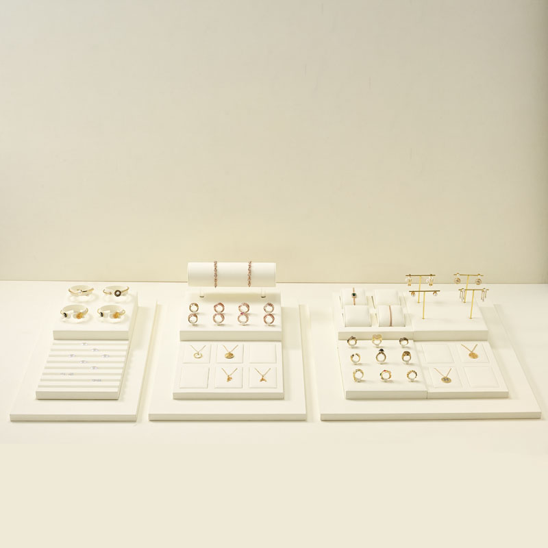 TT399 Original custom DIY necklace ring earring jewelry display stand light luxury microfiber jewelry display set