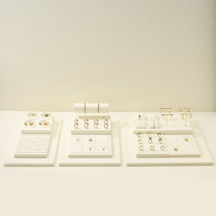 TT399 Original custom DIY necklace ring earring jewelry display stand light luxury microfiber jewelry display set