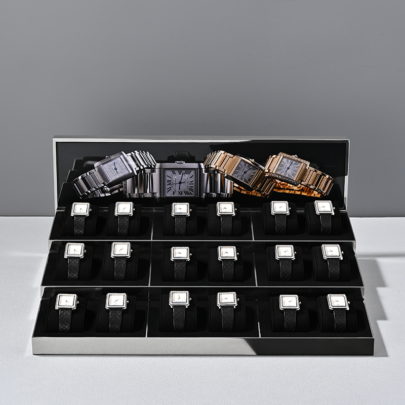 JS130 Fashionable Wholesale high-grade Metal Watches Jewelry Props Microfiber Watch Props Display Stand