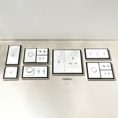 TT485 Unique Design Jewellery Display Trays White Leather Store Jewelry Display Stands