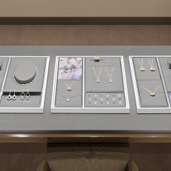 TT497 Wholesale Stock Jewelry Display Stand with Microfiber Necklace Ring Earrings Jewellery Display Set